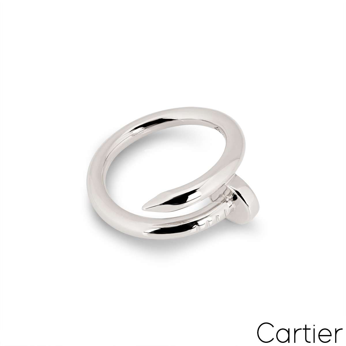 Cartier White Gold Plain Juste un Clou Ring Size 50 B4099200